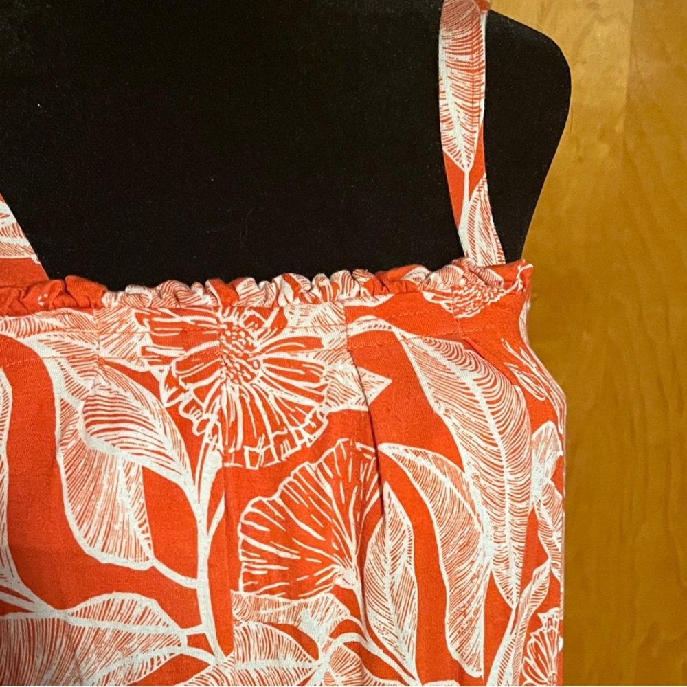 Serra Large Orange and White Floral Maxi Dress - Picture 3 of 6